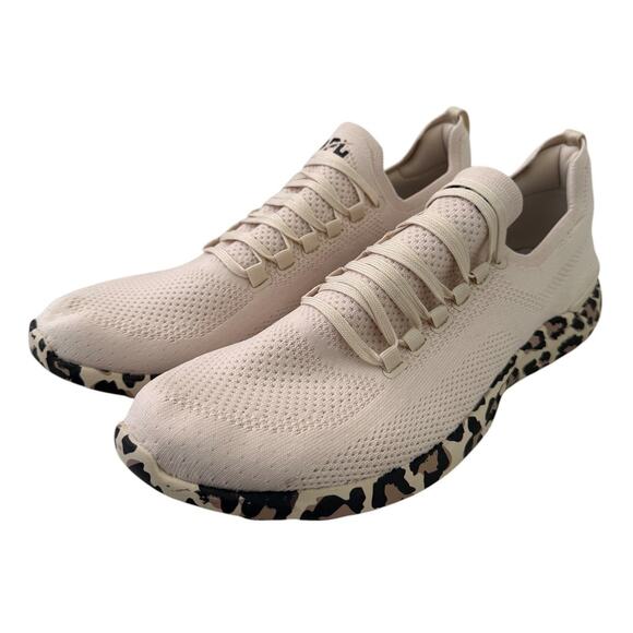 APL Men's Parchment/Leopard TechLoom Breeze Light Running Sneakers - Size US 14 - Picture 2 of 9